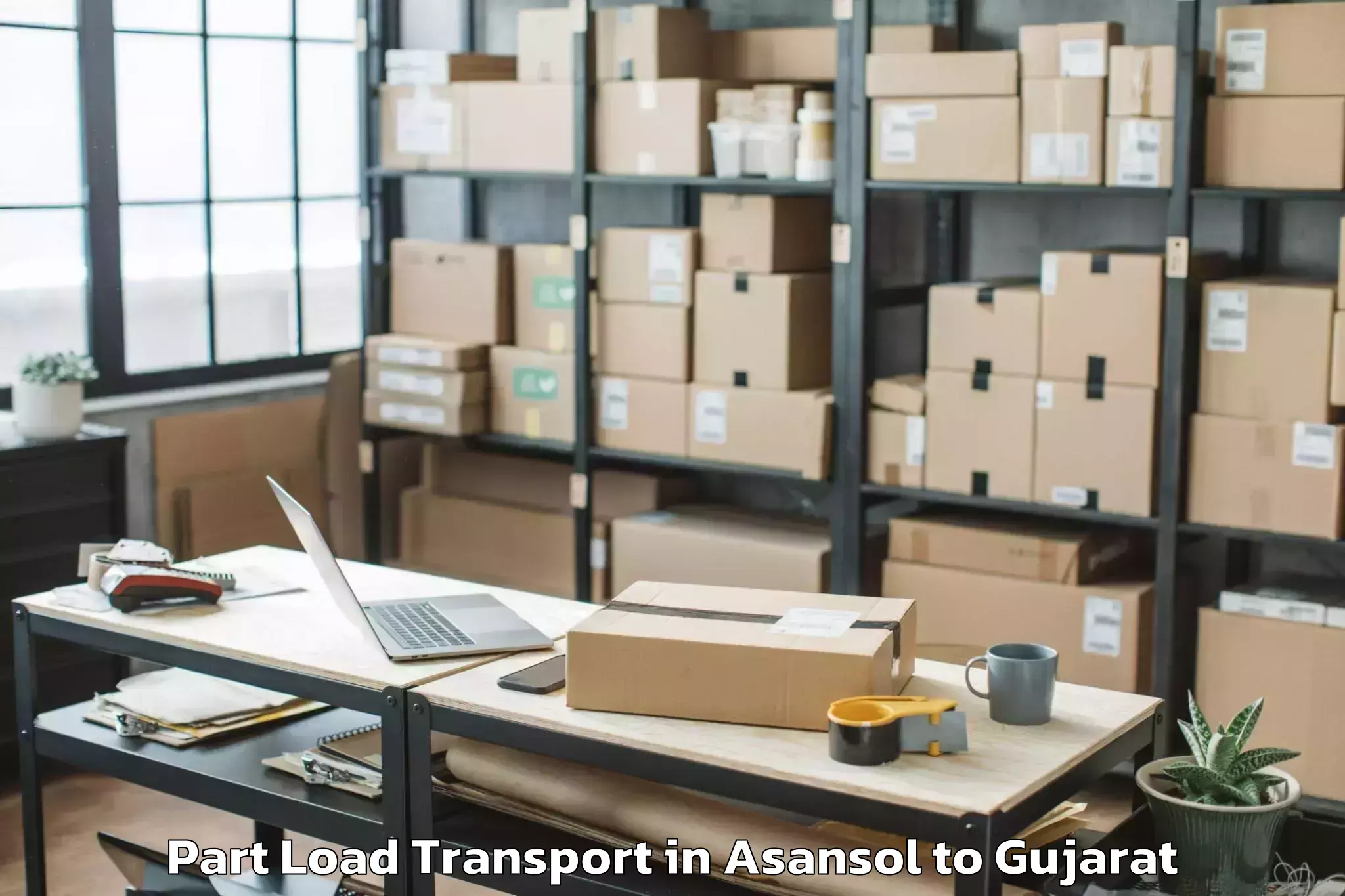 Book Asansol to Bhanvad Part Load Transport Online